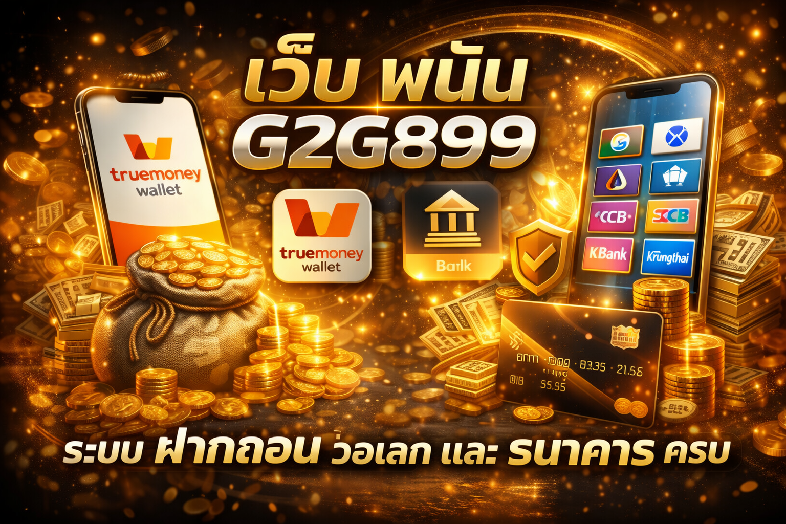 ระบบฝากถอนออโต้ G2G899 รองรับทรูวอเลท ไม่มีขั้นต่ำ รวดเร็ว ปลอดภัย