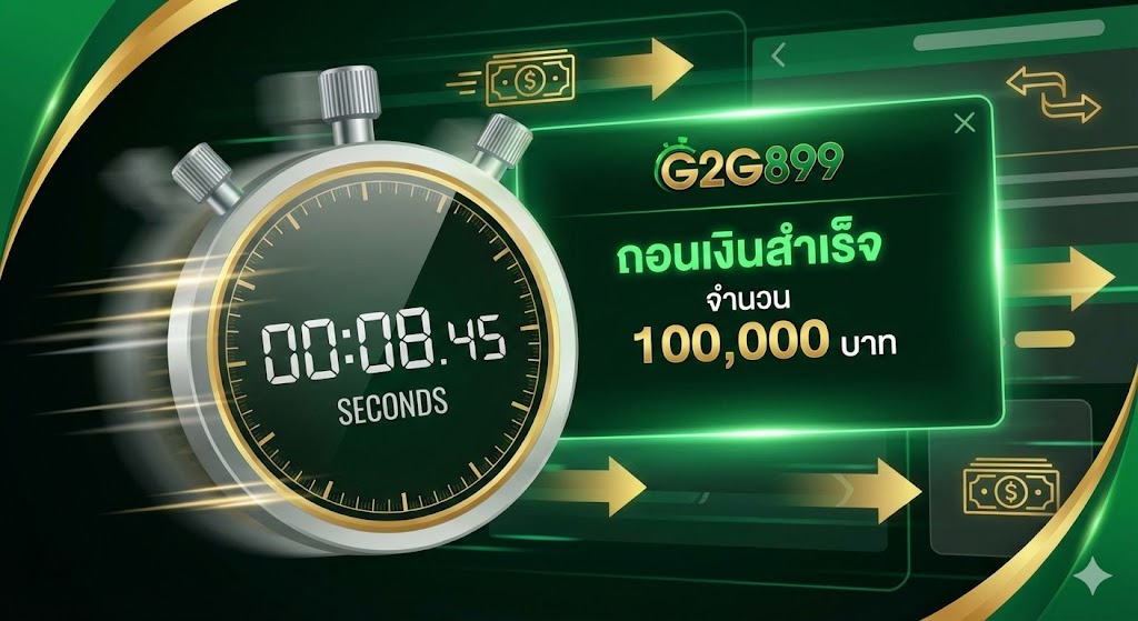 ฝากถอนออโต้ G2G899 รวดเร็วภายในไม่กี่วินาที