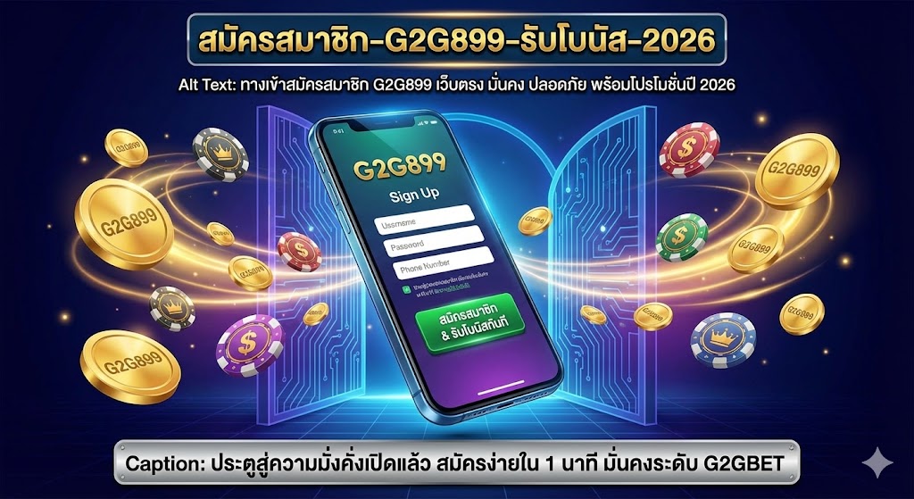 ทางเข้าสมัครสมาชิก G2G899 เว็บตรง มั่นคง ปลอดภัย พร้อมโปรโมชั่นปี 2026