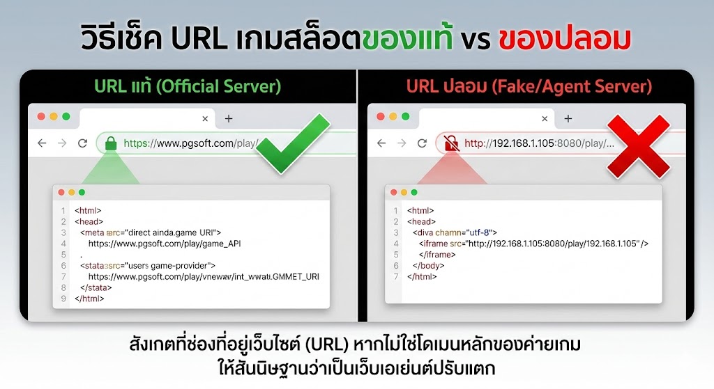 ตรวจสอบเว็บตรง API แท้ ผ่านทาง URL Source Code