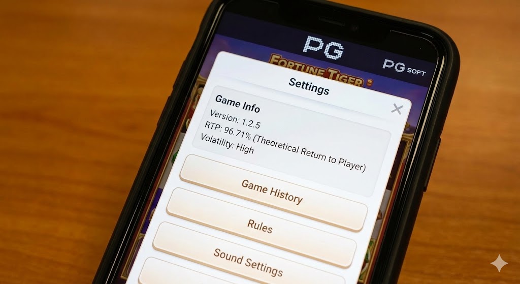 หน้าตั้งค่าเกมสล็อตเว็บตรง API แท้ แสดงเปอร์เซ็นต์การแตก (RTP)
