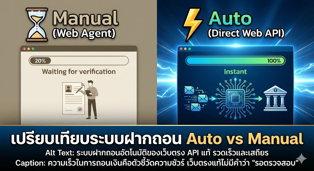 ระบบฝากถอนอัตโนมัติของเว็บตรง API แท้ รวดเร็วและเสถียร